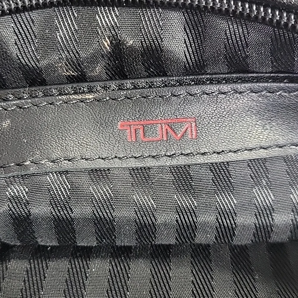 Tumi Black Leather Phone Case with Wristlet